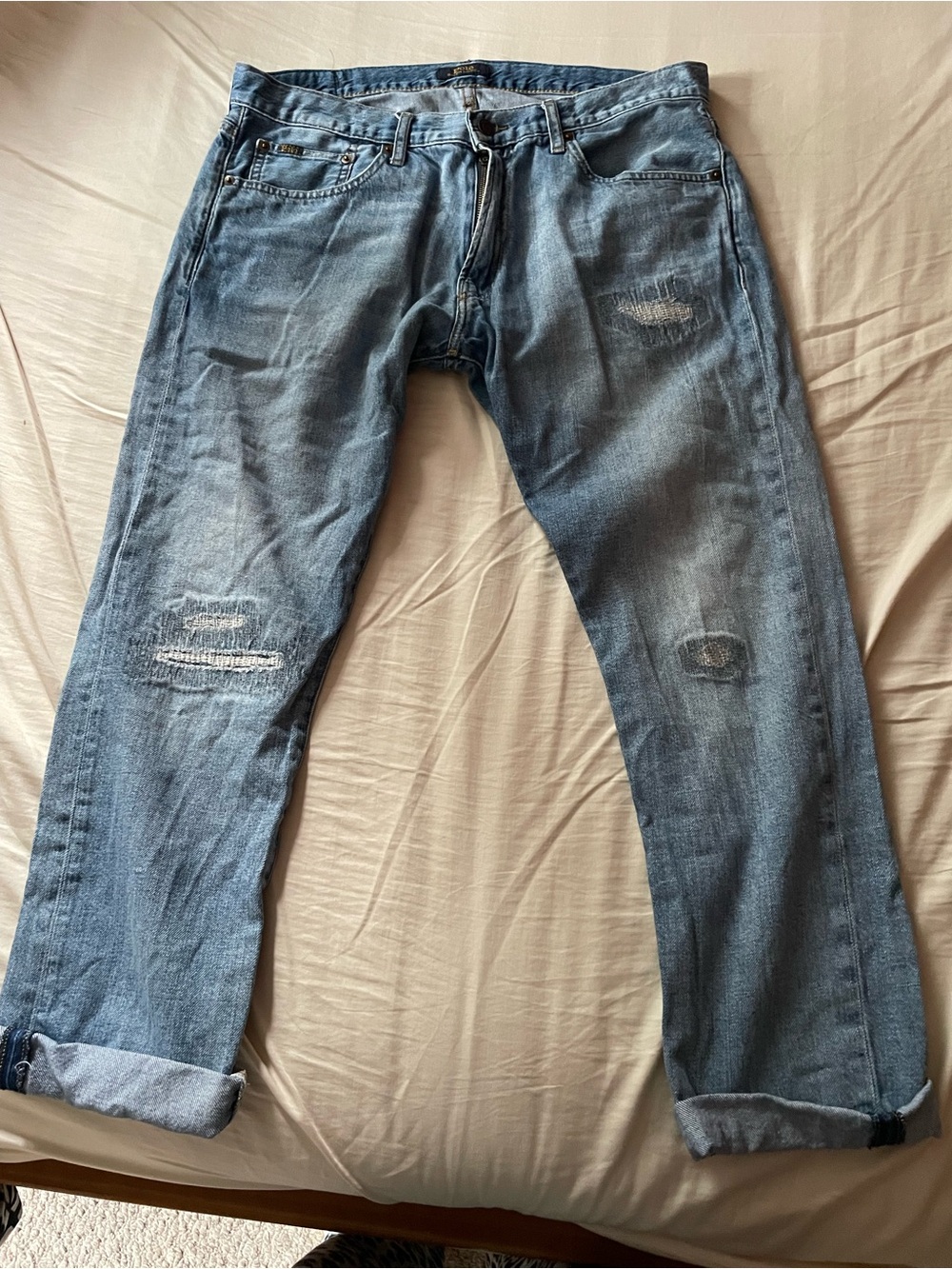 Ralph Lauren Relaxed Light Blue Distressed Jeans